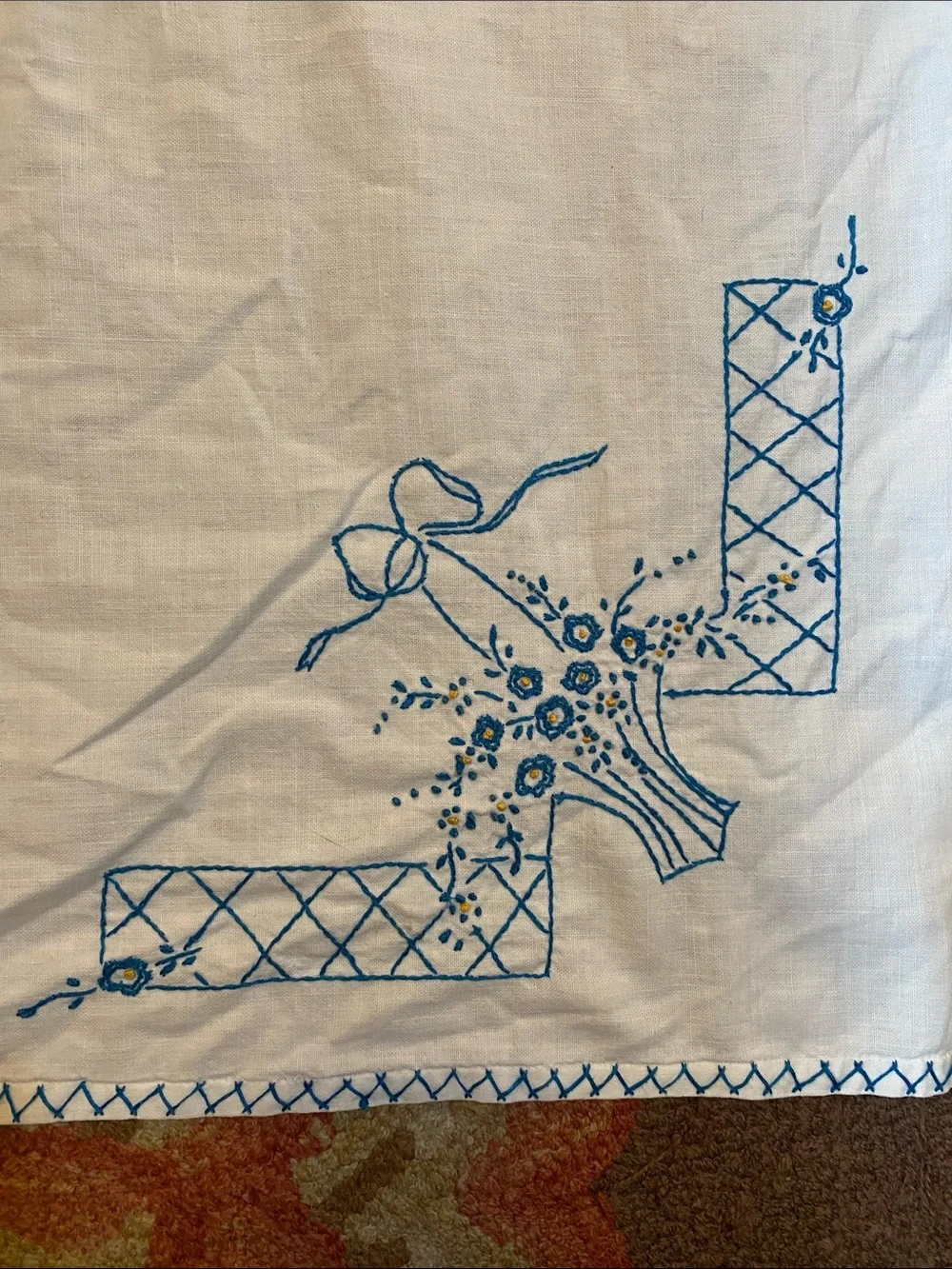 Vintage Handmade Embroidered & Crocheted Linens Bundle